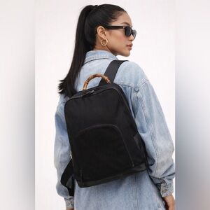 Gucci Vintage Nylon‎ Bamboo Handle Backpack
